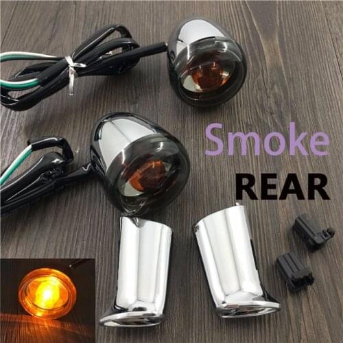 Motorcycle Rear Turn Signals Lights With mount Brackets for harley Sportster XL 883 1200 Nightster Super Low 1992-2017 smoke