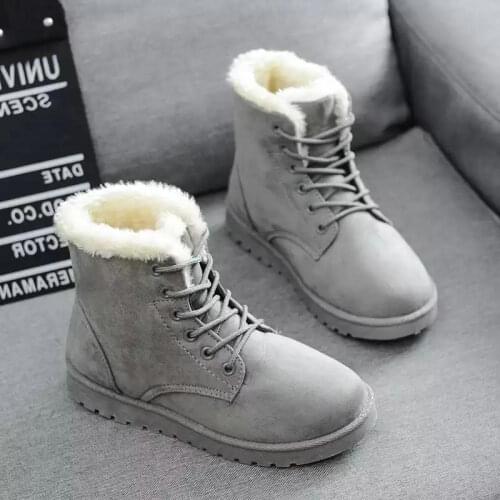 Womens Boot Winter Ankle Boot For Women Winter Shoes With Fur Female Snow Boots Botas Mujer Warm Plush Shoes Woman Plus Size 44