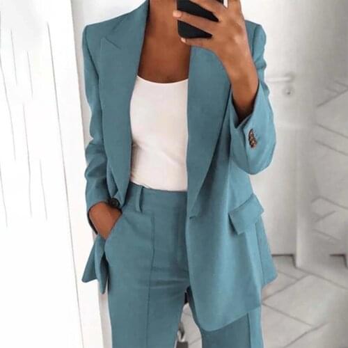 2021 Summer Women Loose Blazer Jacket Top Long Sleeve Casual Fashion Button Solid Jacket Office Ladies Elegant Blazers Suit Coat
