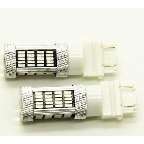 2pcs 3157 T25 3056 3156 3057 Led Reverse Light 92-SMD 1000 Lm 6000K 12V White red yellow light