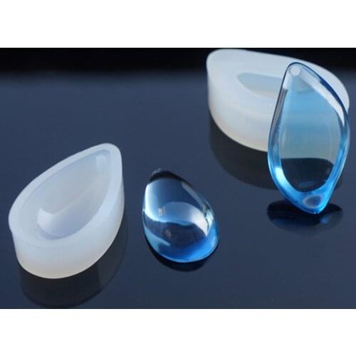 2pcs/set DIY Crystal Drops Rubber Water Droplets Diamond Pendant Accessories Silicone Mold Handmade Tools