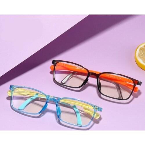 2021 Kids Anti-blue Light Glasses TR90 Juniors Glasses Adjustable Frame Teenager Computer Glasses Square Prescription Eyeglasses