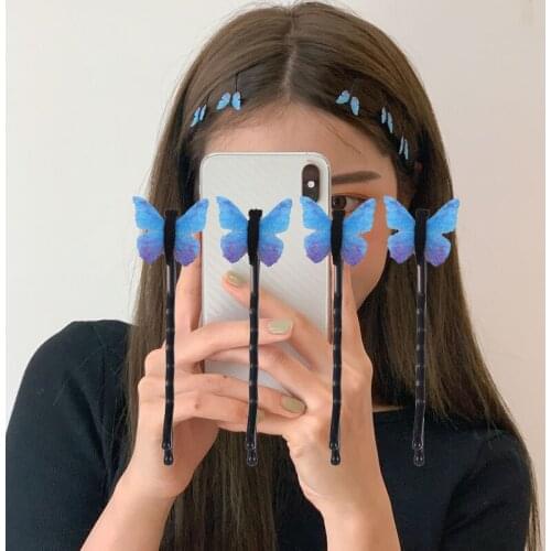 4pc The Word Hair Clip Bangs Butterfly Hair Grips Girls Hairpins Hair Accessories for Women Spinki Do Wlosow Pinzas Para El Pelo