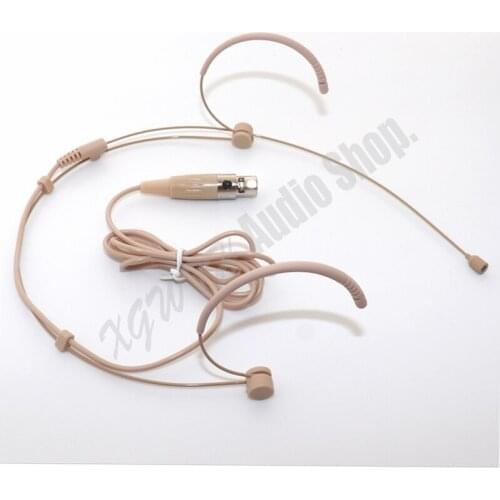4Pin Beige Headworn Microphone For Shure Wireless System Omni-directional Condenser Headset Conference Mics