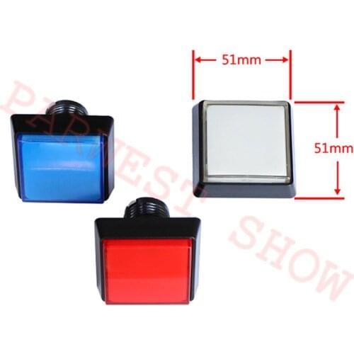 5pcs Big Square LED Arcade Button/51*51mm Illuminated Push Button with Micro Switch for Jamma MAME Master Arcade DIY Part