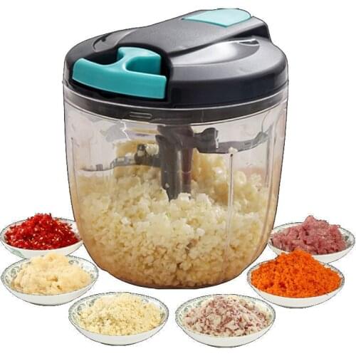 500/900m Manual Food Chopper Chili Garlic Grinder Pounder Meat Mincer Vegetable Chopper Pepper Chillies Cutter Kitchen Dish Tool