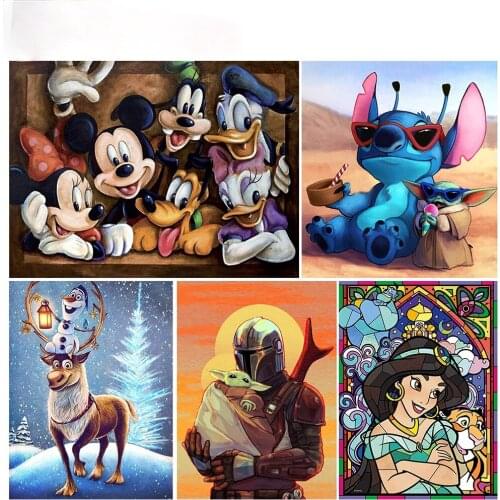 Disney Diamond Painting Cross Stitch 5D Diamond Embroidery Full Square Picture Rhinestones Art Bead Full Round Home Decor