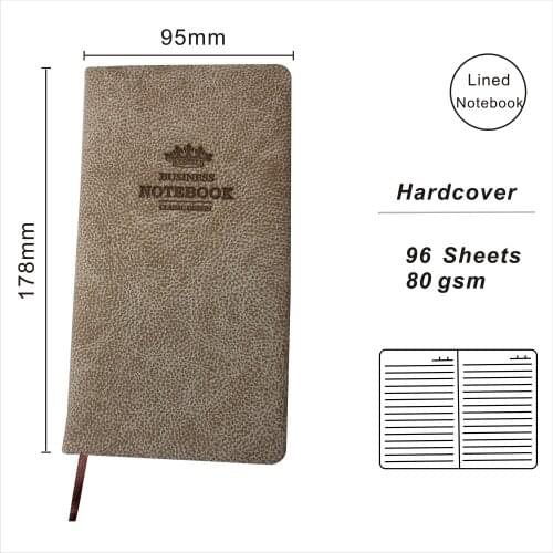PU Leather Lined Pocket Notebook Hardcover Paper Notepad Custom Logo Daily Agenda Journals Personal Planner OEM Welcome