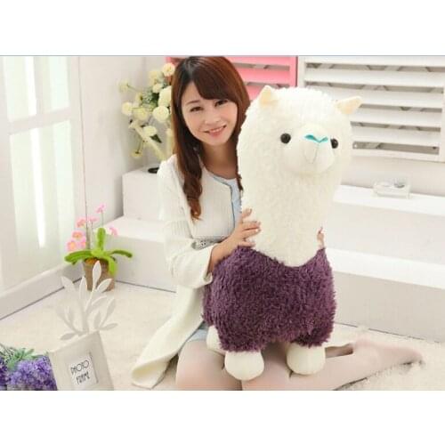 Large 65cm purple&white alpaca plush toy soft doll throw pillow toy Christmas gift b1230