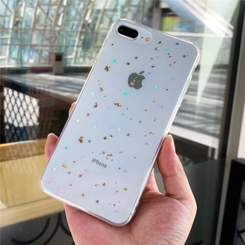 Silicone Gold Foil Stars Case For Samsung Galaxy A52 A72 A12 A42 A32 TPU Bumper Cover