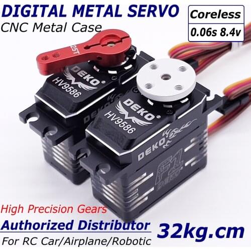 DEKO HV9586 32kg Waterproof High Speed 6-8.4v High Voltage Coreless Standard Digital Servo For 1:8 1:10 RC Car Fix-Wing Airplane