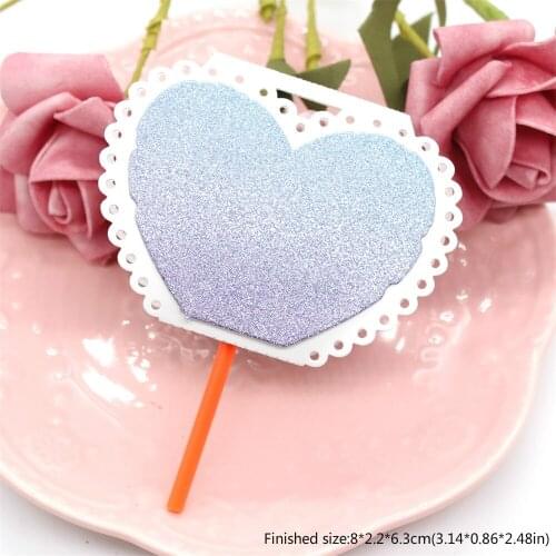Heart Lollipop Holder Metal Cutting Dies Stencils for Scrapbooking Decorative Embossing Paper Card Making Craft