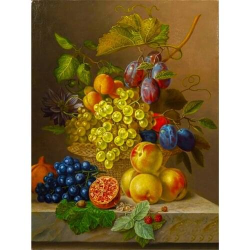Fruit Landscape DIY 11CT Cross Stitch Embroidery Kits Needlework Craft Set Cotton Thread Printed Canvas Home Dropshipping