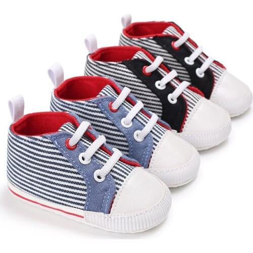 Baby Boy Classic Casual Baby Shoes Toddler Newborn Canvas Stripe Baby Girls Autumn Sport First Walkers Sneakers Shoes