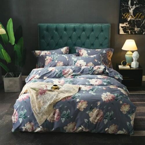 Long-staple Cotton Bedding Sets Comforter Bedding Set Bed Set Pillowcases Duvet Cover BedSheet MN Romantic Flowers Purple