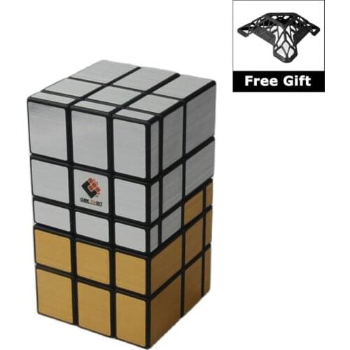 CubeTwist 3x3x5 II Conjoined Mirror Blocks Black Silver Gold Magic Cube Educational Toy Special Toys