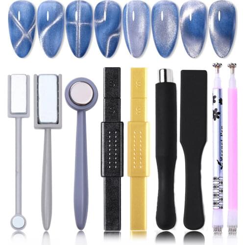 LEMOOC Magnetic Nail Art Stick 9D Cat Eyes Effect Strong Magnet Board Painting Gel 5D cat magnetic Nail Gel Polish Varnish Tools