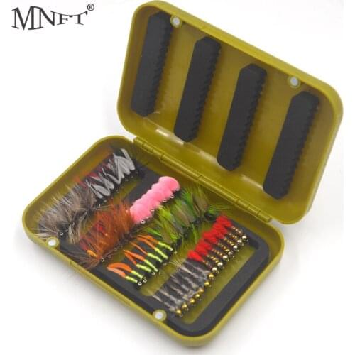 MNFT Fly Fishing Bait Set Fishing Flies Artificial Insect Fishing Bait Lure 56/40Pcs Set Box