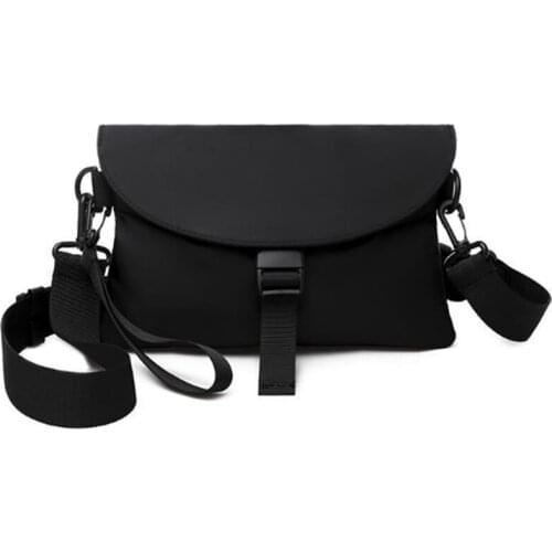 Men Messenger Bag Pack Nylon Waterproof Casual Mens Shoulder Bag Black Functional Zipper Bag Crossbody for Male