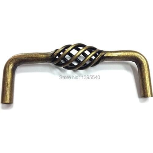 New 96mm Rural Antique Bridcage Cabinet Drawer Handle Vintage Furniture Hardware Kitchen Knob Drawer Knob Closet Knob Bar Pulls