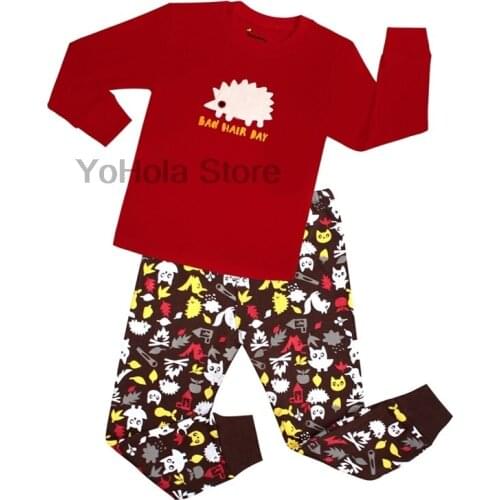 Baby Boys Girls Autumn Cotton Sleepwear Kids Homewear Children Conformtable Pyjamas Cartton Hedgehog Cute Kid Clothes Pullover