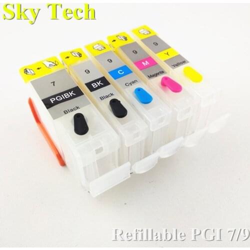 5PK Refillable Cartridge For PGI7 PGI9 , For Canon Pixma MX7600 IX7000 inkjet printer , With ARC chips