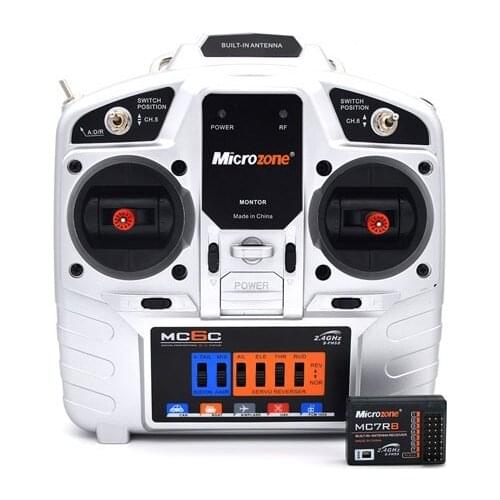 Microzone MC6C 2.4G 6CH PWM SBUS Radio Transmitter with MC6RE/MC7RB Receiver for RC Fixed Wing Model Airplane UAV Vehicle Ship