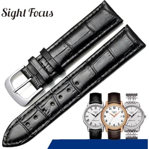 14mm 19mm Cowhide Leather Watch Bands for Tissot Carson T085 207a T085407A T085410A 1853 Watch Strap Black Brown Belts Bracelets
