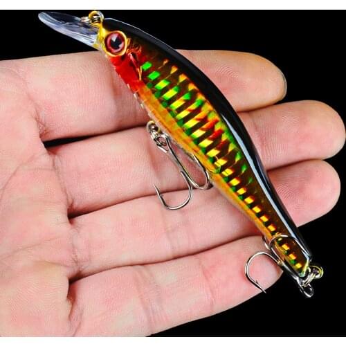SGYAO Minnow Fishing Lure Laser Hard Artificial Bait 3D Eyes 9.8cm/11.5g Sea Fishing lure Crankbait