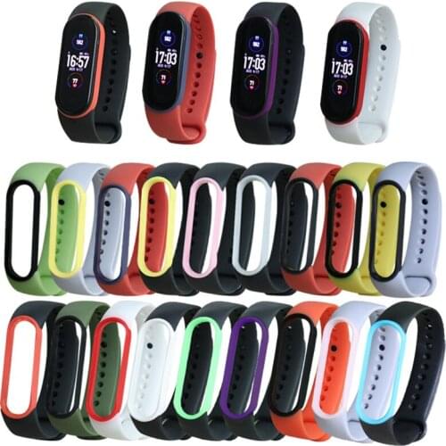 For Mi Band 5 Silicone Strap Waterproof Replacement Wristband NFC Sport Multicolor Glossy Strap for Xiaomi Mi Band 6 Accessories