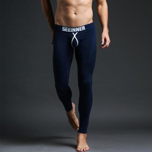 Slip seeinner underwear men comb cotton close-fitting thin fashion tight autumn pants warm pants leggings
