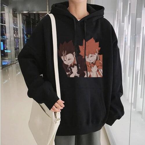 Anime Haikyuu Men Harajuku Funny Hoodies Sweatshirts Unisex Clothes Volleyball Junior Cartoon Pullovers Women Men Winter Hoodies