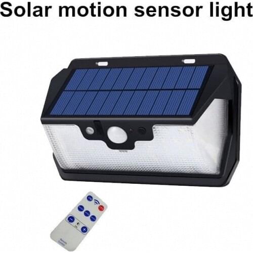 55 led Solar light remote control radar 3 side lighting usb port lamp waterproof ip65 Yard security emergency patio street