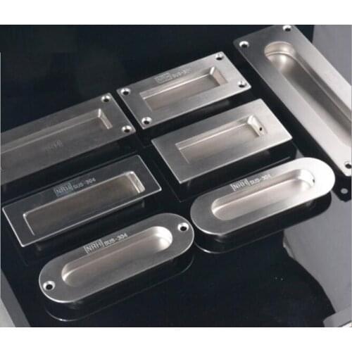 Stainless Steel Door Handle Flush Recessed Pull Circular Oval Rectangular Hardware Drawer For Home Tools YH1613