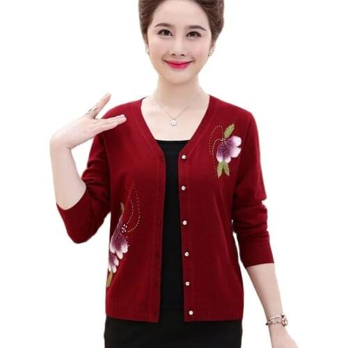 Knitted Cardigan Sweater Women 2021 Spring Autumn Middle-aged Thin Knitwear Top Coat Female Loose Knitted Jacket Plus Size 4XL
