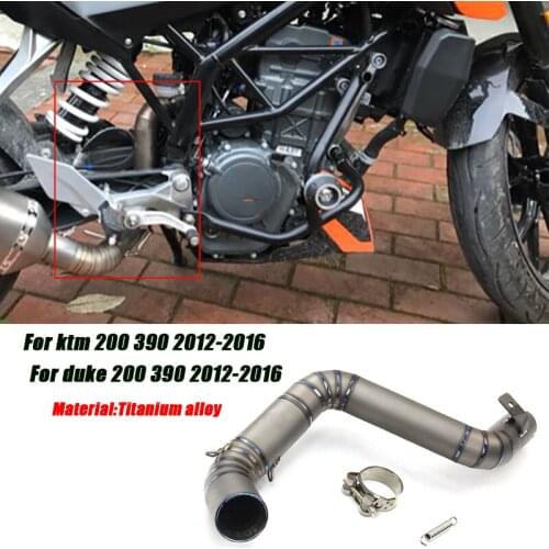 For KTM 200 390 DUKE 2012-2016 Motorcycle Middle Link Tubes Exhaust System Titanium Connect 51mm Muffler Silencer Pipe