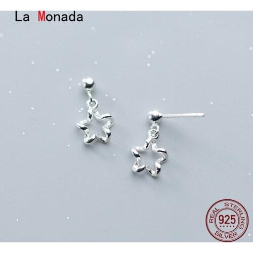 La Monada Flower Star Hanging Woman Earrings Silver Korean Small Stud Earrings Female Silver 925 Jewelry Women Earrings Girls
