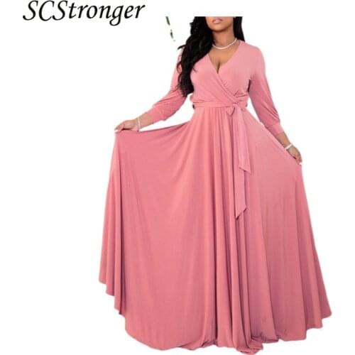 Scstronger Summer Female Plus Size Femininity Commuter Mid Waist Dress Solid Color Wide Hem Slim Robe Long Skirt Femme 2021