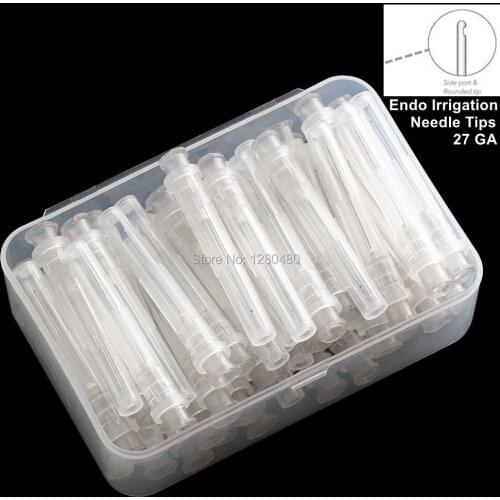 1 Box (50Pcs) Dental Endo Irrigation Needle Tips Gray 27GA End Closed One Side Vented Hole Endo Syringe Dentist Products