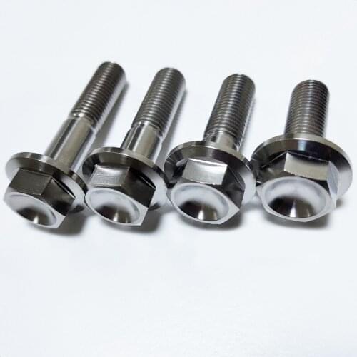 1pcs M8 titanium alloy screw bolt flange head bolts motorcycle electric car modification screws repair Ti tool nail 15mm-60mm