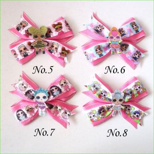 100 BLESSING Girl 4.5" Two Tone Wing Hair Bow Clip C- Joyful Doll Rainbow Baby