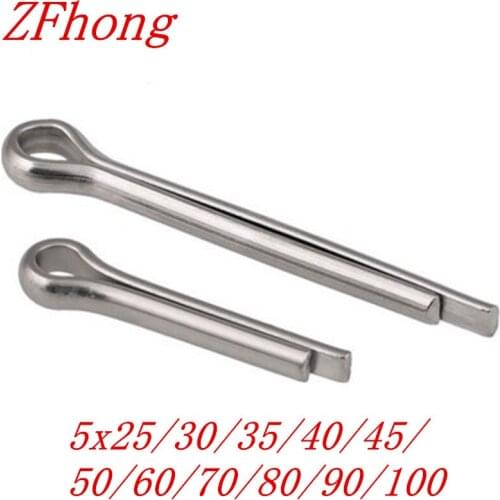 20pcs M5x25/30/35/40/45/50/60/70/80/90/100 5mm stainless steel spring split cotter pin