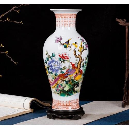 OUSSIRRO Jingdezhen Ceramic Vases Pottery Decoration living room Flower arrangement Modern Home Simple TV Cabinet Christmas Gift