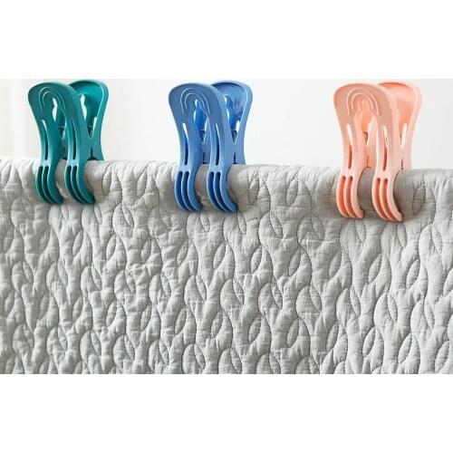 4Pcs/Set Plastic Large Blanket Quilt Clips Towel Clothes Pins Clothes Toys Pegs Household Clothespin Laundry Clamp Big Clip