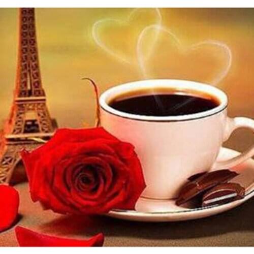 Diamond Painting 5D DIY Landscape Painting Coffee Rose Scenery Picture Square/Round Diamond Cross Stitch Decorative Art WG3114