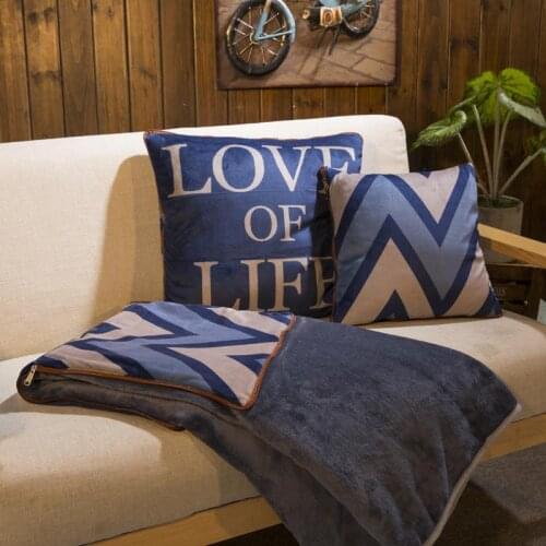 Simple Style Coral Velvet Cushion Blanket, 2-In-1 Car Cushion Quilt, Office Sofa Nap Pillow