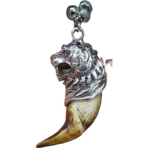 Free shipping bear tooth pendant pendant big cat teeth animal teeth animal domineering jewelry evil safe