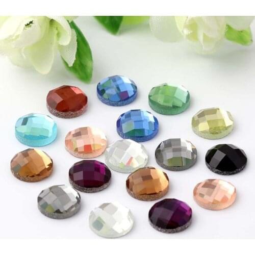 CJSIR 100pcs 6-20mm Round Glass Crystal Rhinestone Beads Flatback Jewelry Craft Garment Accessories Decoration Multicolor