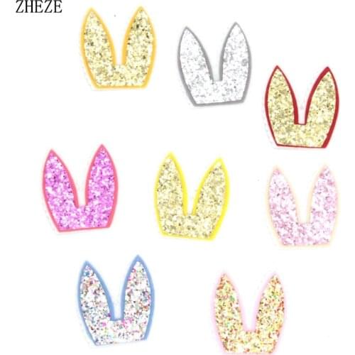 8Pcs/Lot Easter Days' Festival DIY Accessories For Children Girls Headband&Hair Clips Glitter Felt Muti-Layers Rabbit Ear