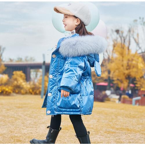 Childrens down jacket new girls' mid long winter girls' baby Korean childrens jacket